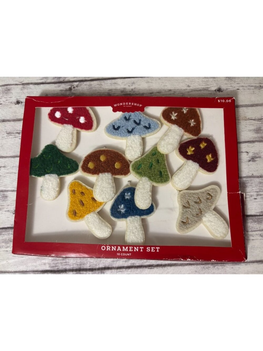 Target Wondershop Set of 10 Felt Mushroom Houses Ornaments Fall Fairy Woodland